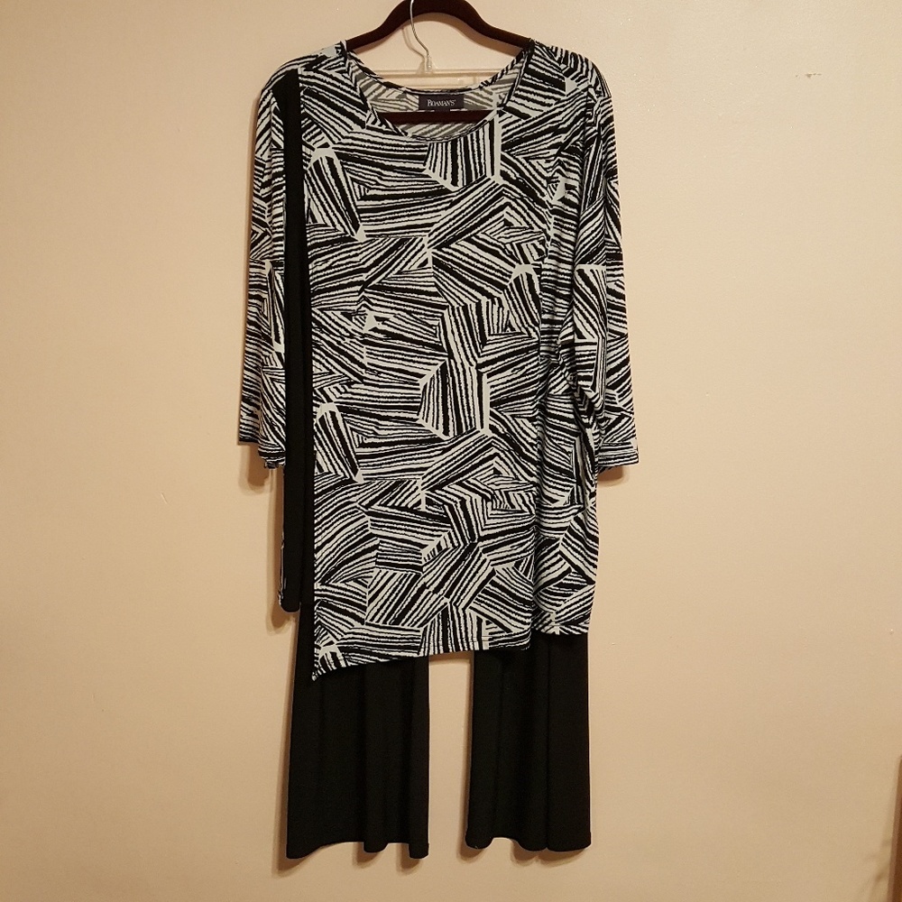 Roaman's Top 2X/Honey &Lace Palazzo Pants 2X
